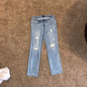 White Washed Denim Ripped Jeans